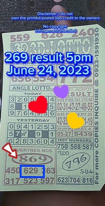 269 swertres result